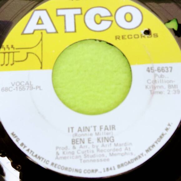 Ben King - It Ain't Fair / Til I Can't Take It Anymore - ATCO 45rpm Vinyl Record - Picture 1 of 9